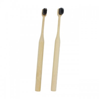 Eco-friendly bpa free round color handle  charcoal bamboo toothbrushes