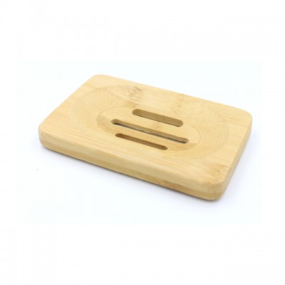 Wholesale custom logo biodegradable long natural bamboo wood soap dish