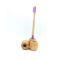 Bpa free eco friendly organic bath bamboo toothbrush stand wood holder