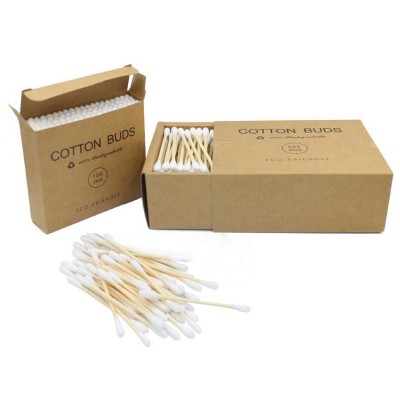 Multi-purpose strong water absorption soft care sterile bamboo cotton swab for hotel