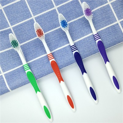 Custom logo low price home travel different bristles material plastic adult toothbrush