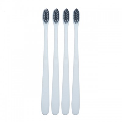 Indivitual packaged charcoal bristle wheat straw toothbrush