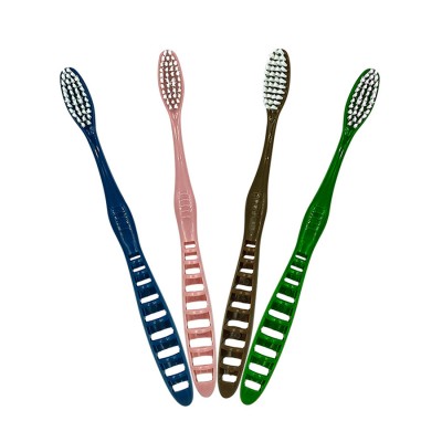 Wholesale custom logo eco friendly 100% recycled RPET manual plastic adult toothbrush