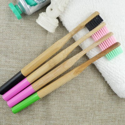 100% natural bamboo charcoal toothbrush with logo engraved print