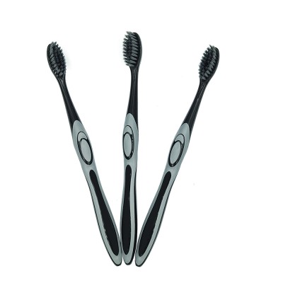 New design cheap dental care black custom charcoal bristle plastic toothbrush