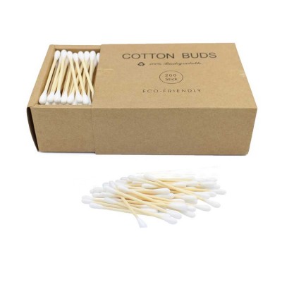 Manufacturer direct selling smooth stick biodegradable bamboo cotton buds swabs