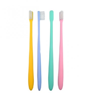 Single tapered filament bristles small head plastic bathroom toothbrush sets with lid