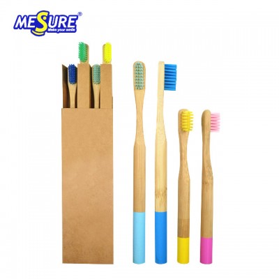 Natural bristle bamboo toothbrush