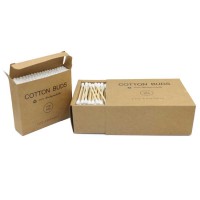 Natural absorbent double head design organic eco hotel bamboo cotton buds