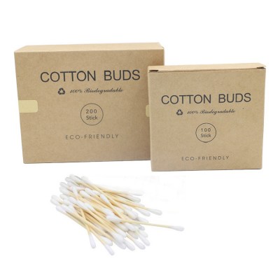 Tightly wound cotton head multi-field application reusable bamboo cotton swabs