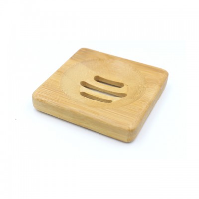 Wholesale elegant fresh breathable home square bamboo wood soap dish holder